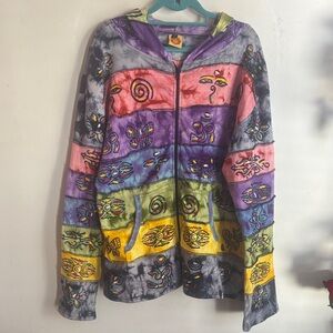 Karma Circle | Colorful Patchwork Zip Up w/Pockets Sz XL